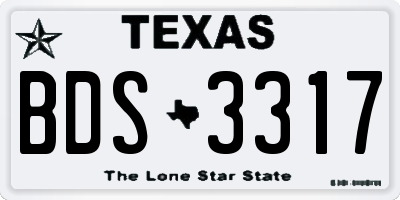 TX license plate BDS3317