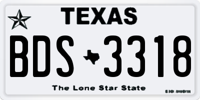 TX license plate BDS3318
