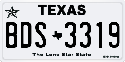 TX license plate BDS3319