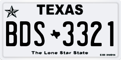 TX license plate BDS3321