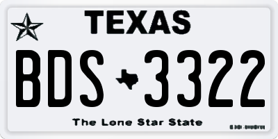 TX license plate BDS3322