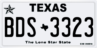 TX license plate BDS3323