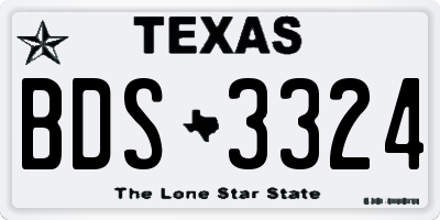 TX license plate BDS3324