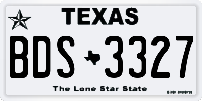 TX license plate BDS3327