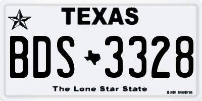 TX license plate BDS3328