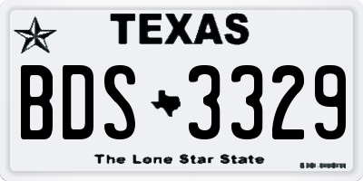 TX license plate BDS3329