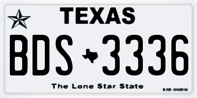 TX license plate BDS3336