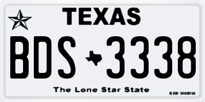 TX license plate BDS3338