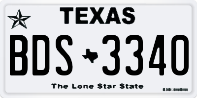 TX license plate BDS3340