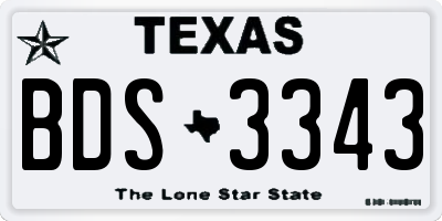 TX license plate BDS3343