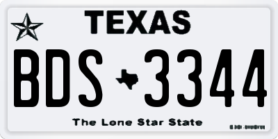 TX license plate BDS3344