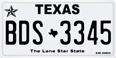 TX license plate BDS3345