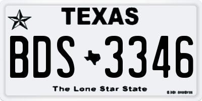 TX license plate BDS3346