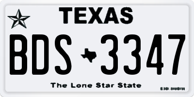 TX license plate BDS3347