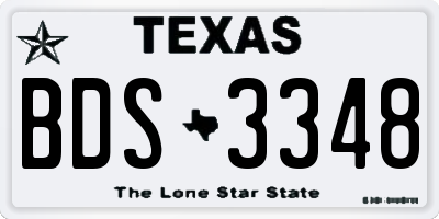 TX license plate BDS3348