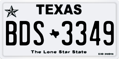 TX license plate BDS3349