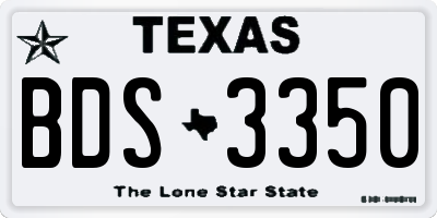 TX license plate BDS3350
