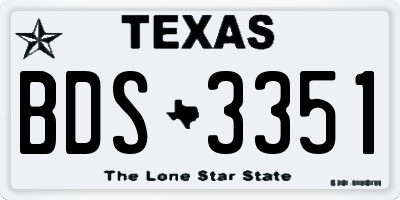 TX license plate BDS3351