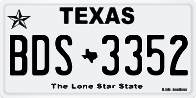 TX license plate BDS3352