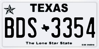 TX license plate BDS3354