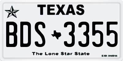 TX license plate BDS3355