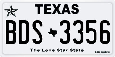 TX license plate BDS3356