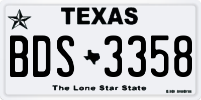 TX license plate BDS3358