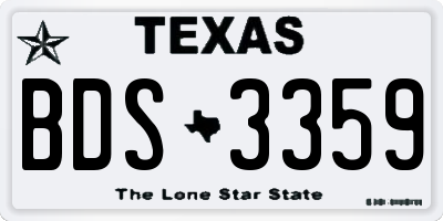 TX license plate BDS3359