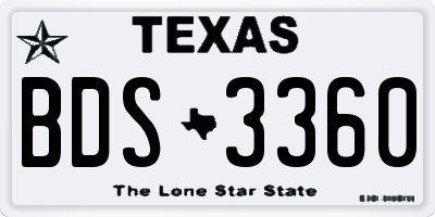 TX license plate BDS3360