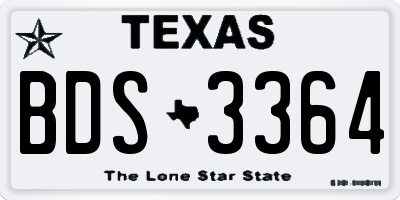 TX license plate BDS3364