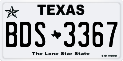 TX license plate BDS3367