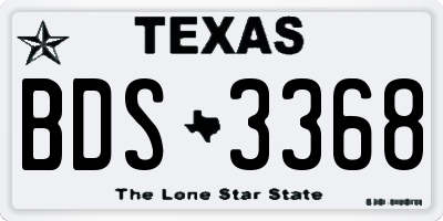 TX license plate BDS3368