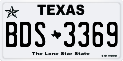 TX license plate BDS3369
