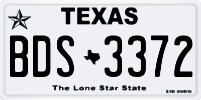 TX license plate BDS3372