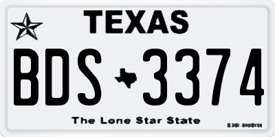 TX license plate BDS3374