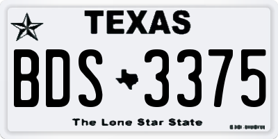 TX license plate BDS3375