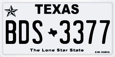 TX license plate BDS3377