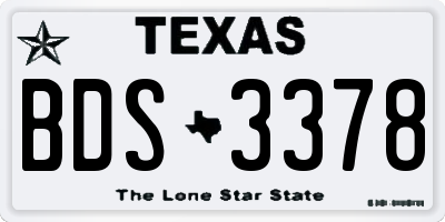 TX license plate BDS3378