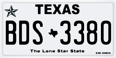 TX license plate BDS3380