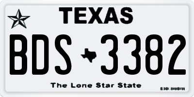 TX license plate BDS3382