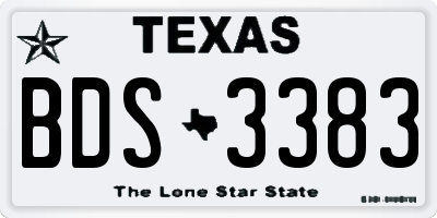 TX license plate BDS3383