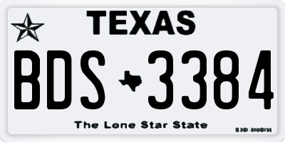 TX license plate BDS3384