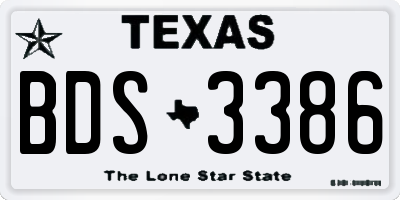 TX license plate BDS3386