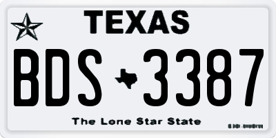 TX license plate BDS3387