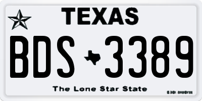 TX license plate BDS3389