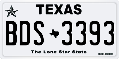 TX license plate BDS3393