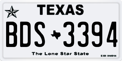 TX license plate BDS3394