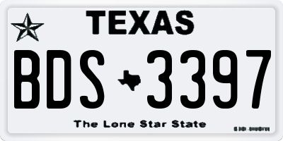 TX license plate BDS3397