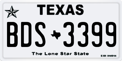 TX license plate BDS3399