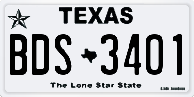 TX license plate BDS3401